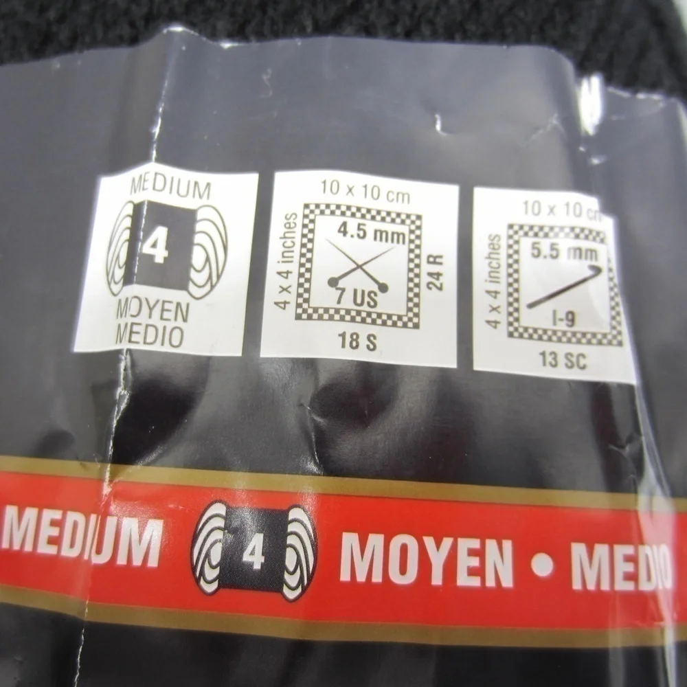 RED HEART Comfort‎ Yarn, Black Weight category: 4;!100% Acrylic